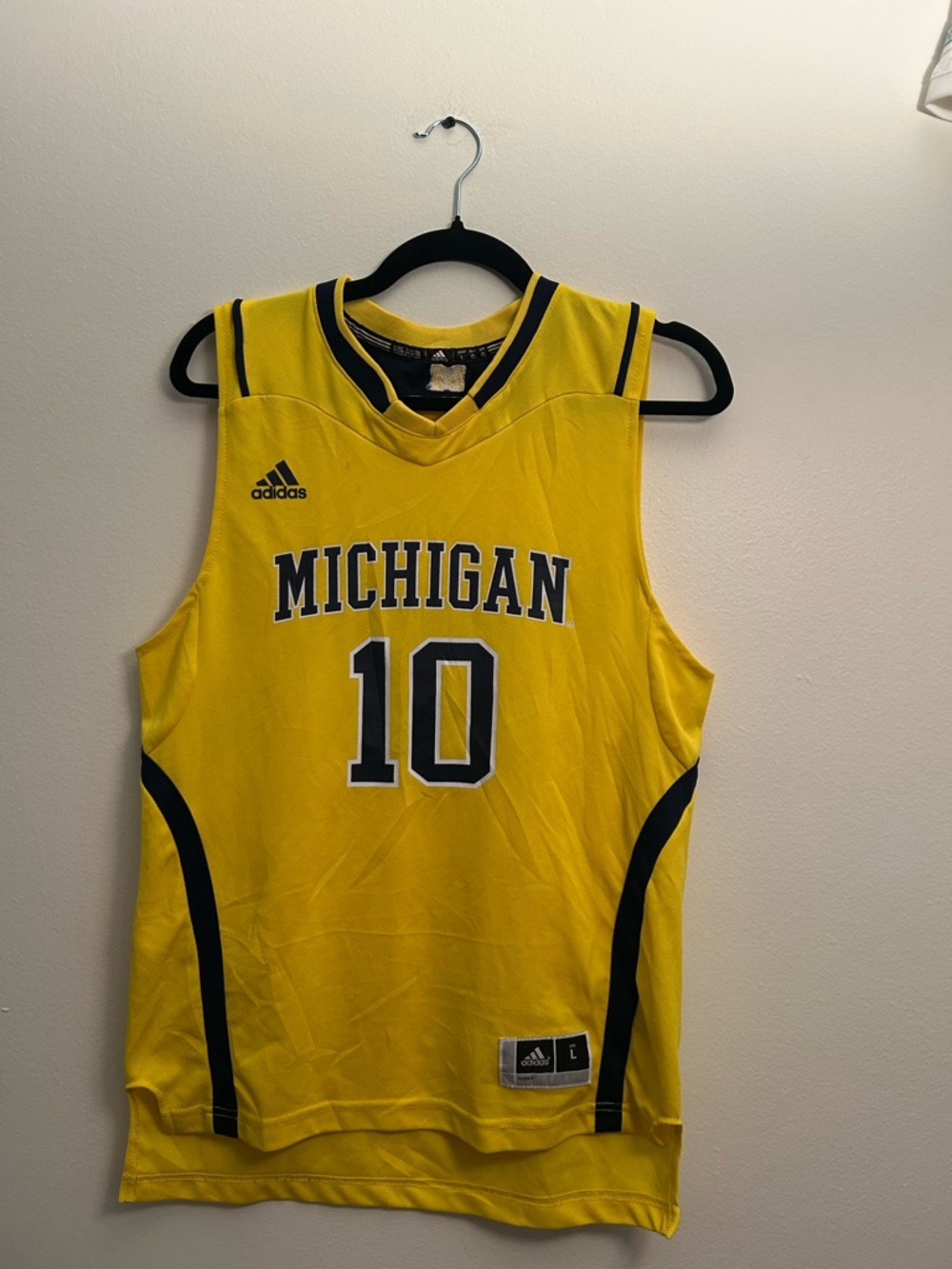 adidas Yellow & Navy Michigan Basketball Jersey #10